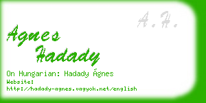 agnes hadady business card